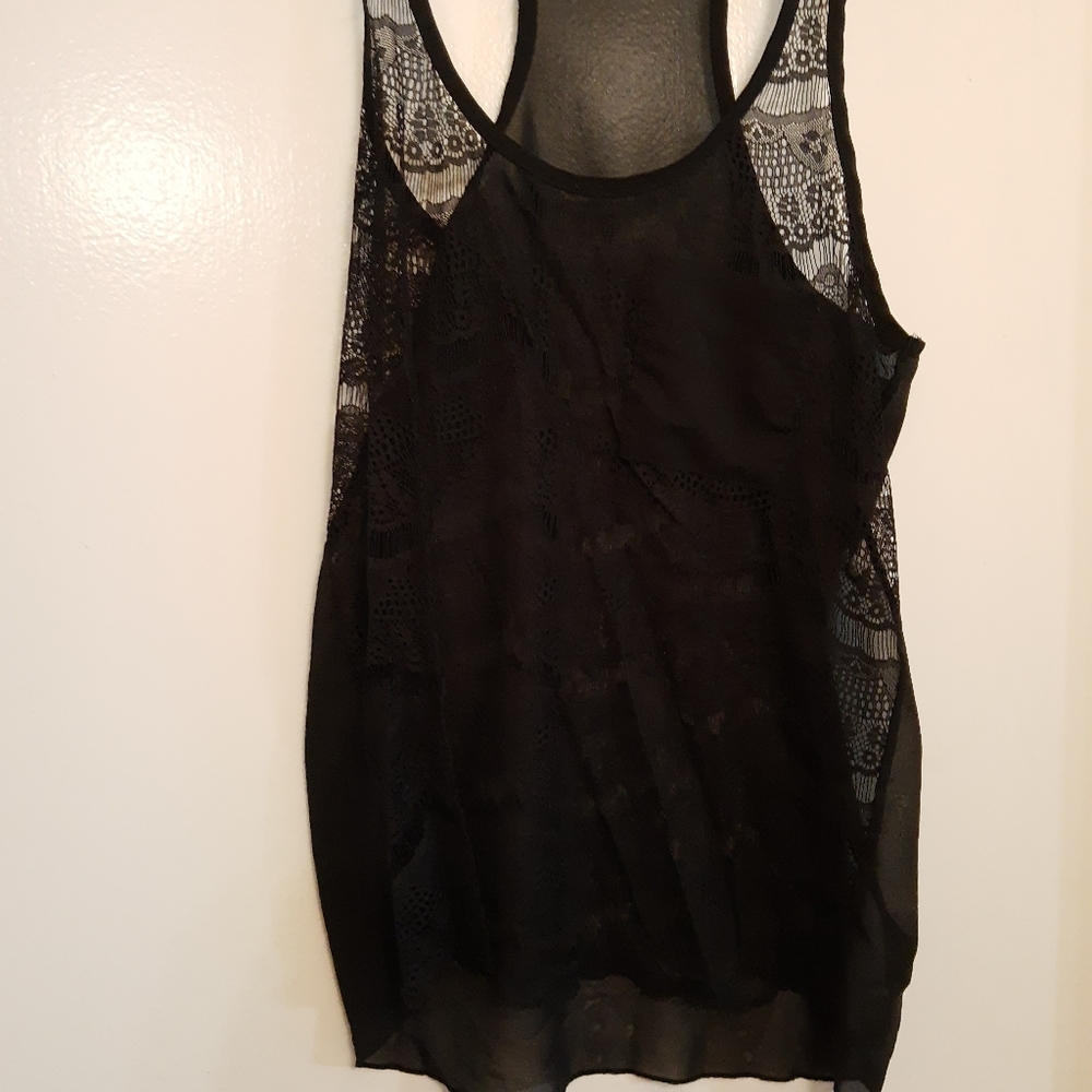SOLD Juniors Medium Black Lace Racerback